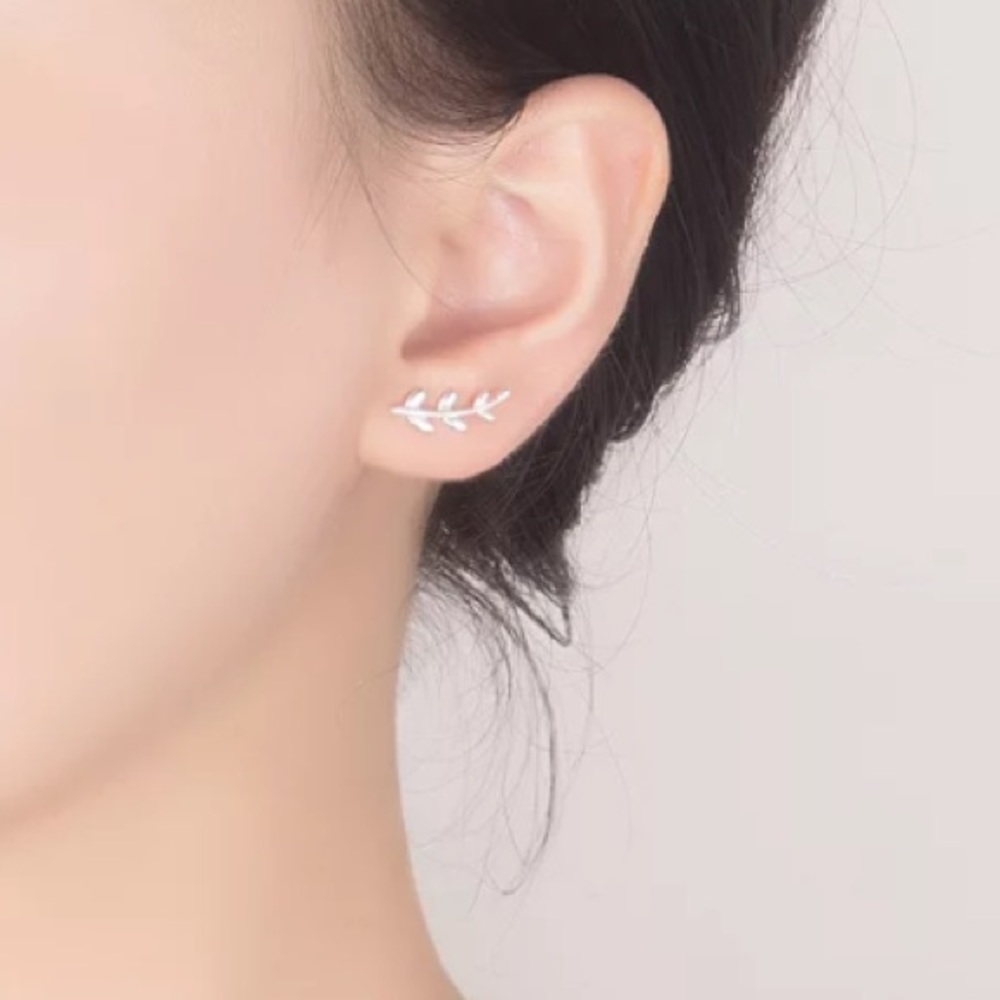 🌱Sterling silver leaves earrings - Picture 4 of 5
